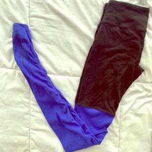 All High-Waist Goddess Legging - Black/Blue - SM
